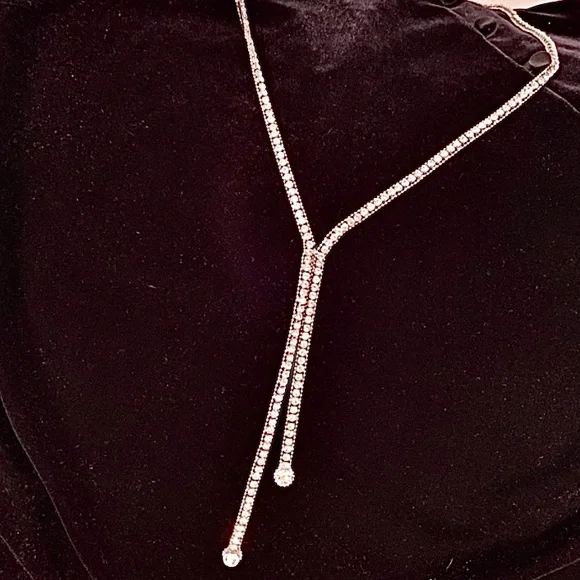 Crystal Lariat Y Necklace by Allen Schwartz